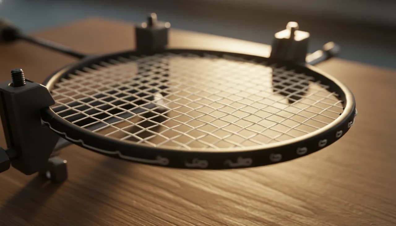 Photographie d'illustration pour l'article : Cordage de raquette badminton : tension, matière et fréquence de rechange